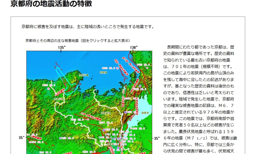 地震本部「京都の地震活動の特徴」