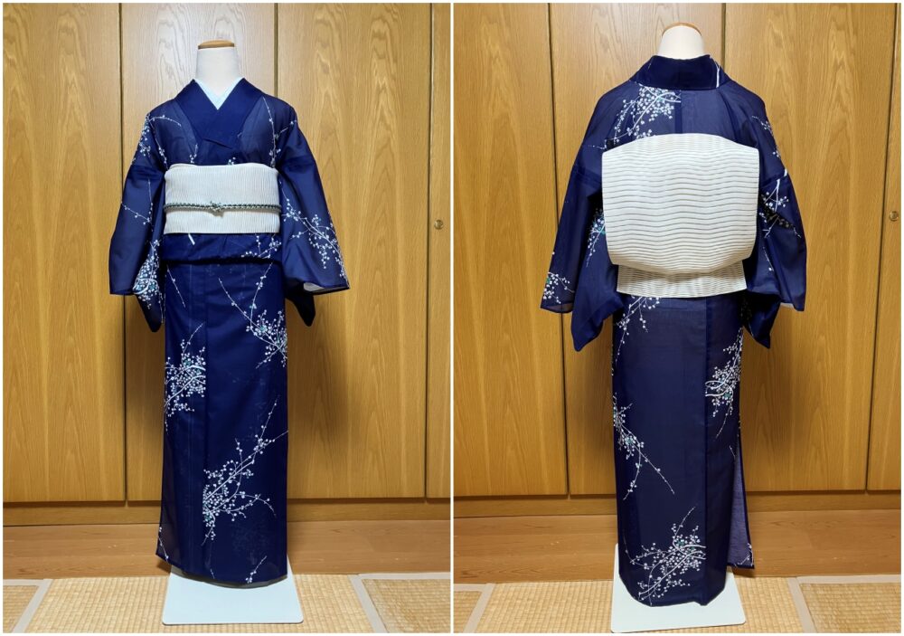 絽着物(紫紺)マネキン